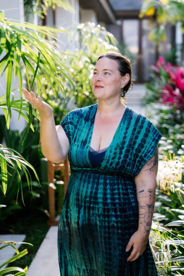 Kelly outside in the garden